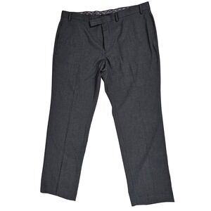 Lauren Ralph Lauren Mens Dress Pants Charcoal Gray Plaid Flat Front Size 40x30
